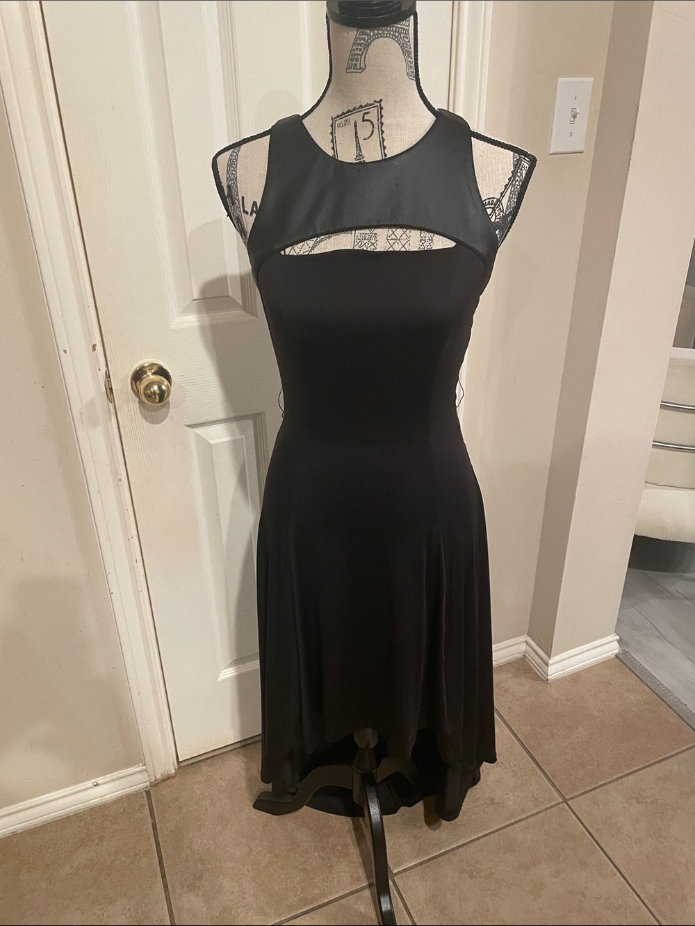 Classic Black Cutout Fit & Flare Hi Lo Dress